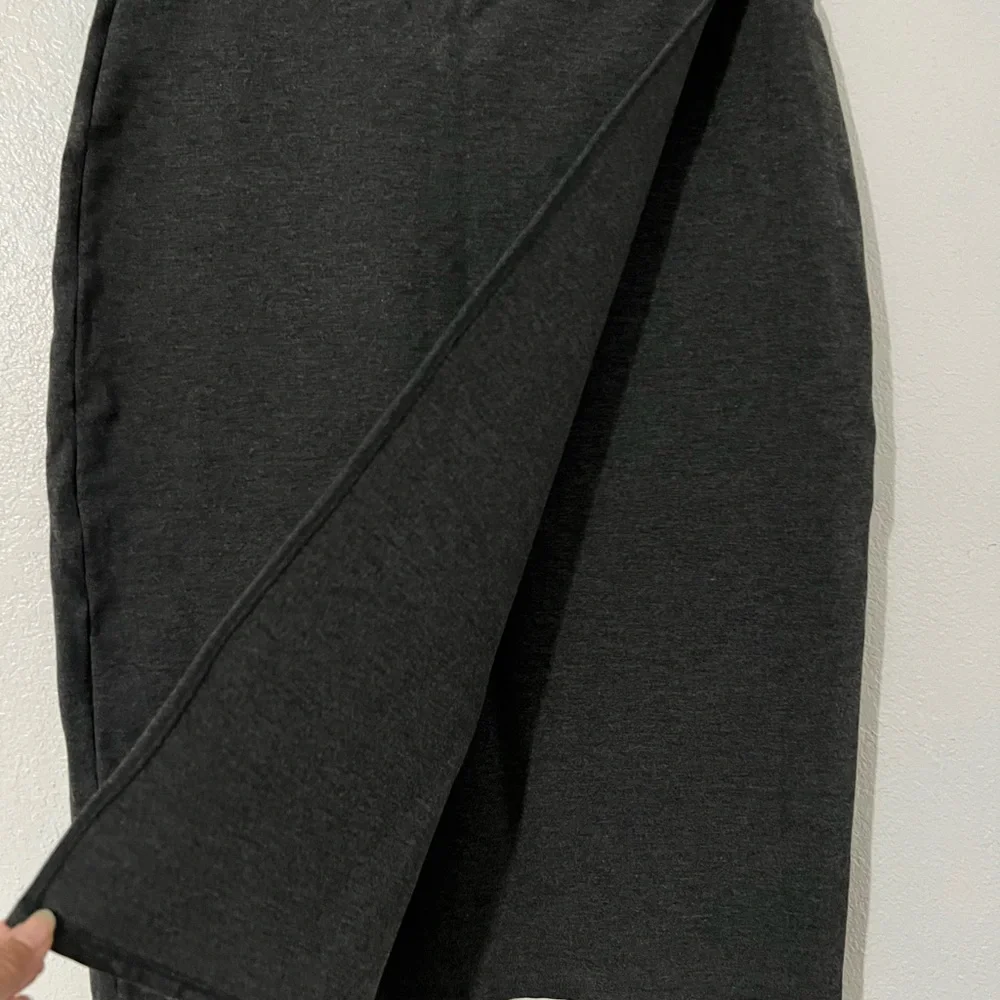 Liz Claiborne Womens Mid Rise Pencil Skirt Charcoal Heather Sz L